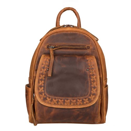 Concealed Carry RFID Daisy Leather Backpack